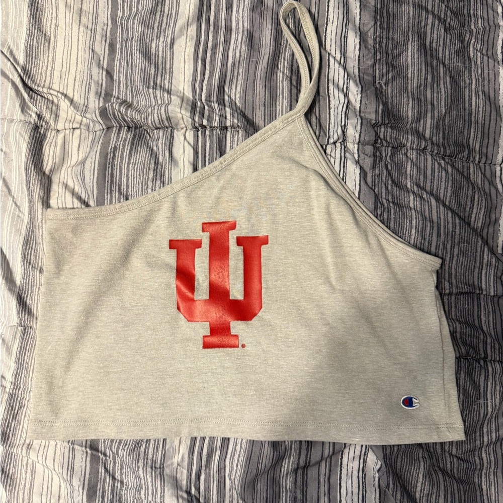Champion Light Gray Tank Top with Navy and Red Logo